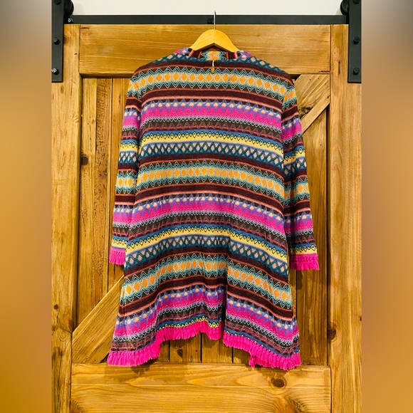 Ruby Yaya Bright Fringed Boho Cardigan Small/Medium - Picture 9 of 13